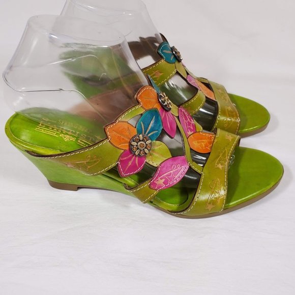 L Artiste Spring Step Dandy Floral Wedge Sandals 9 - Picture 4 of 7